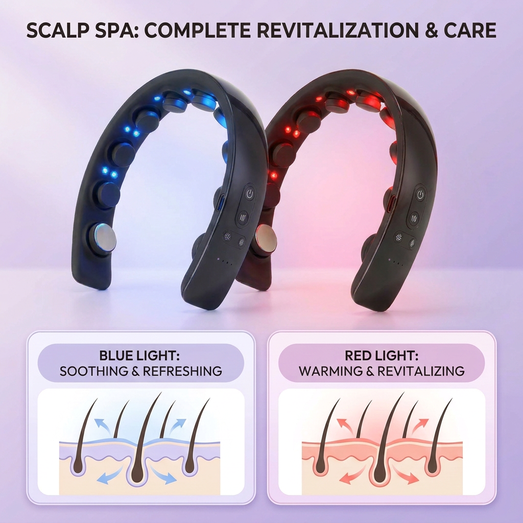 ScalpAura™ Red Light Therapy & Scalp Massage Headband